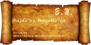 Bajári Menodóra névjegykártya